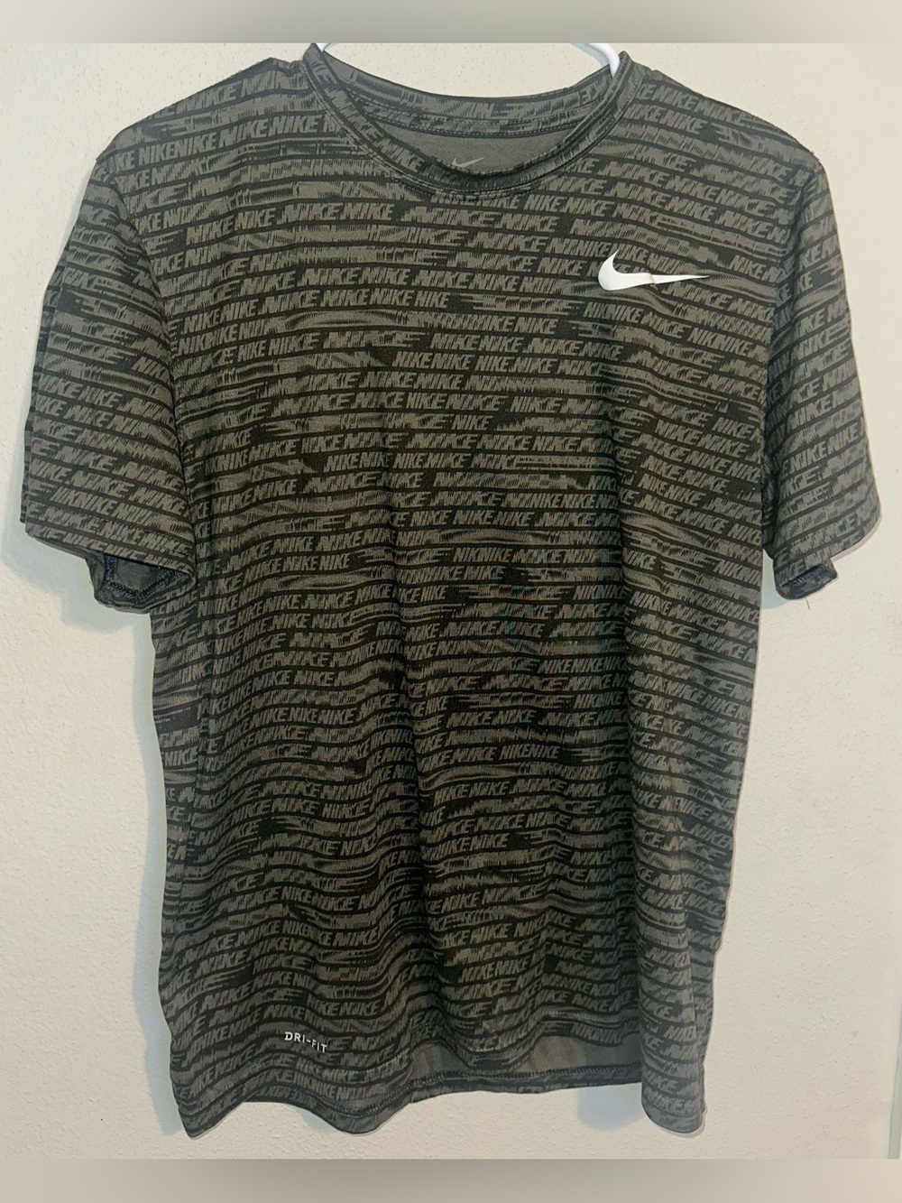 Nike Green Allover Logo Shirt